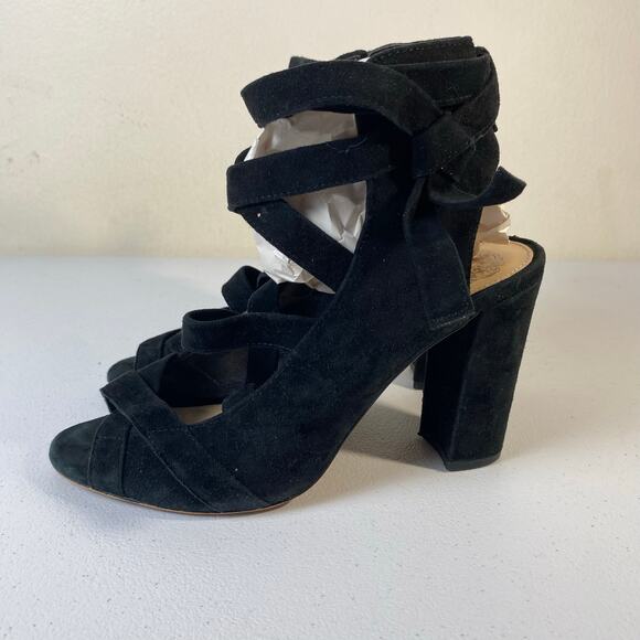 Vince Camuto Women's Size 8.5 Sammson Suede Block Heel Dress Sandal Formal Party - Picture 1 of 14